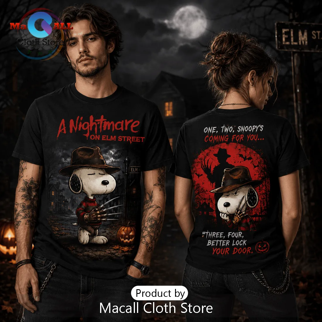 Snoopy Nightmare on Elm Street Halloween T-Shirt