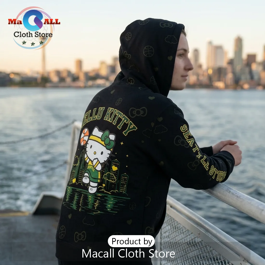 Seattle Storm x Hello Kitty Basketball Hoodie Seattle Storm x Hello Kitty Basketball Hoodie