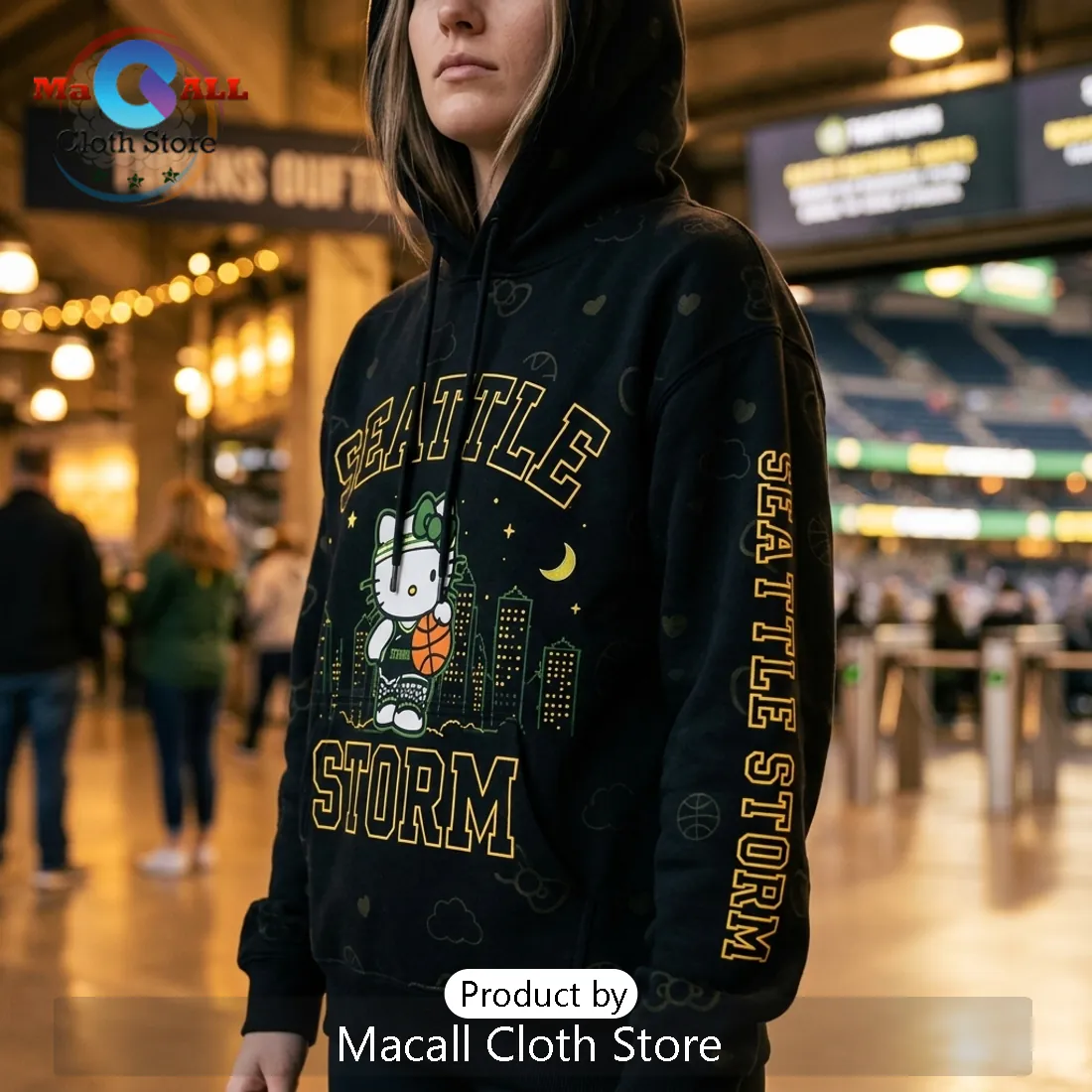 Seattle Storm x Hello Kitty Basketball Hoodie Seattle Storm x Hello Kitty Basketball Hoodie