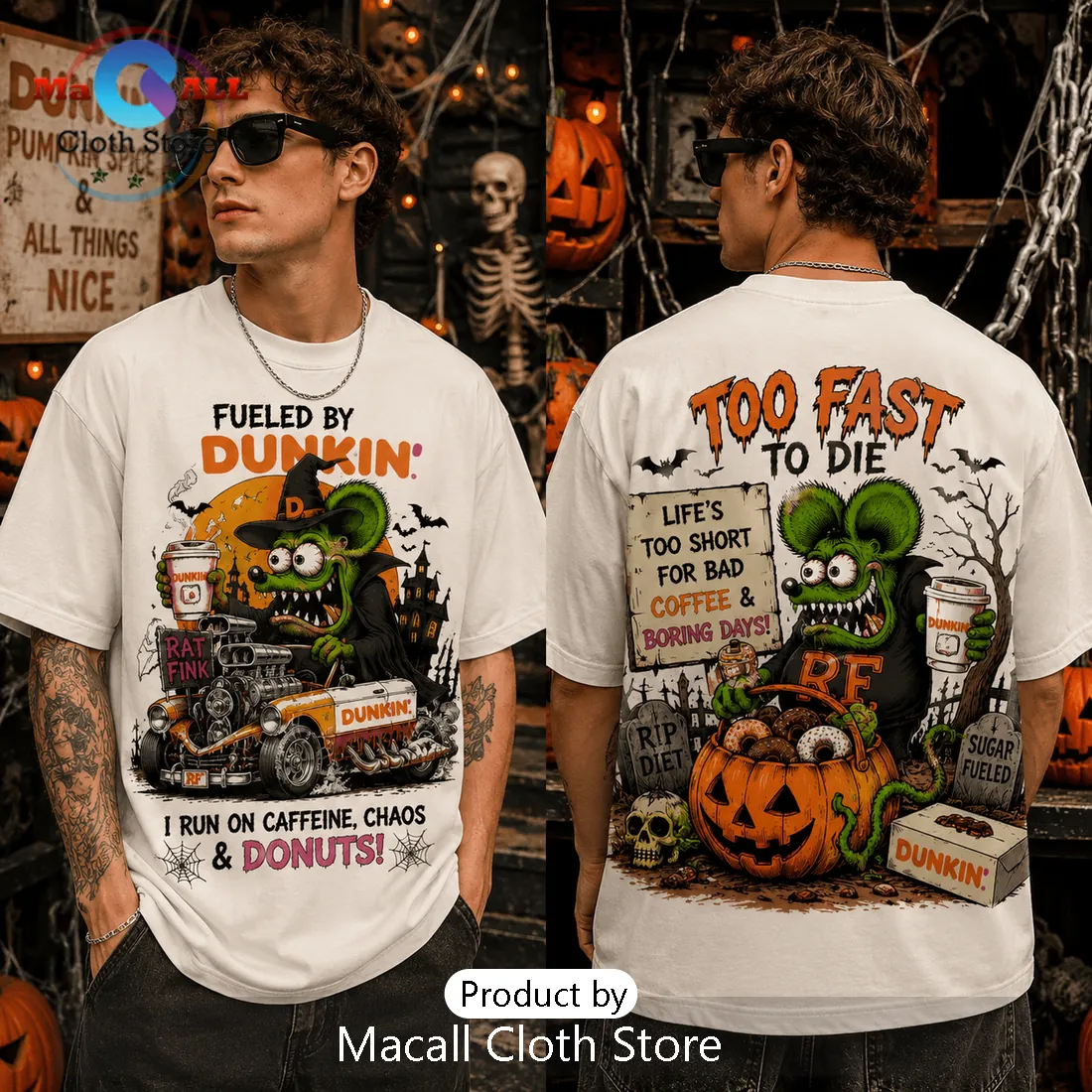 Rat Fink x Dunkin Fueled By Donuts Halloween T-Shirt