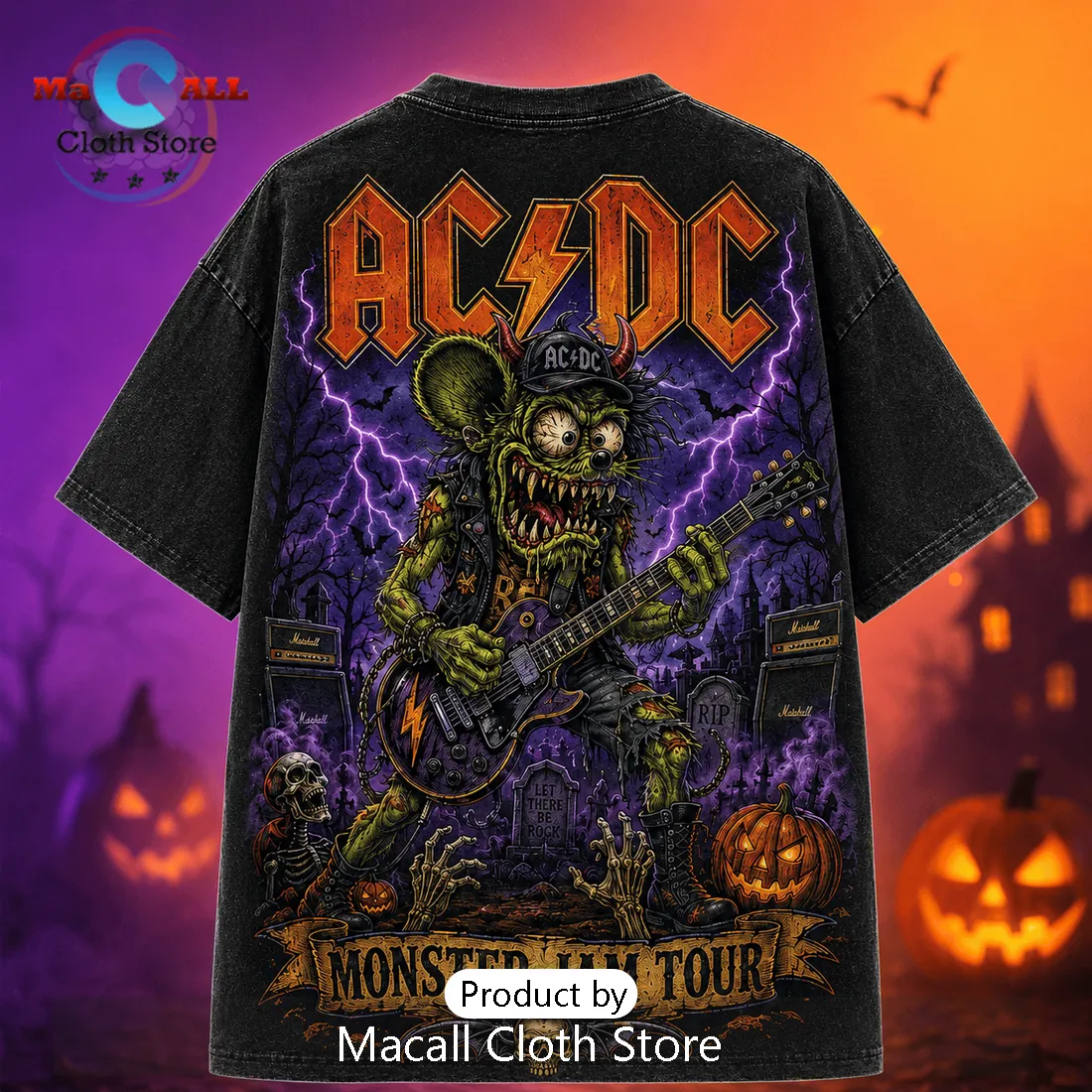 AC/DC x Rat Fink Monster Jam Halloween T-Shirt AC/DC x Rat Fink Monster Jam Halloween T-Shirt