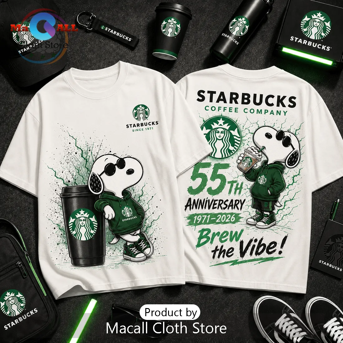 Starbucks x Snoopy 55th Anniversary White T-Shirt Starbucks x Snoopy 55th Anniversary White T-Shirt