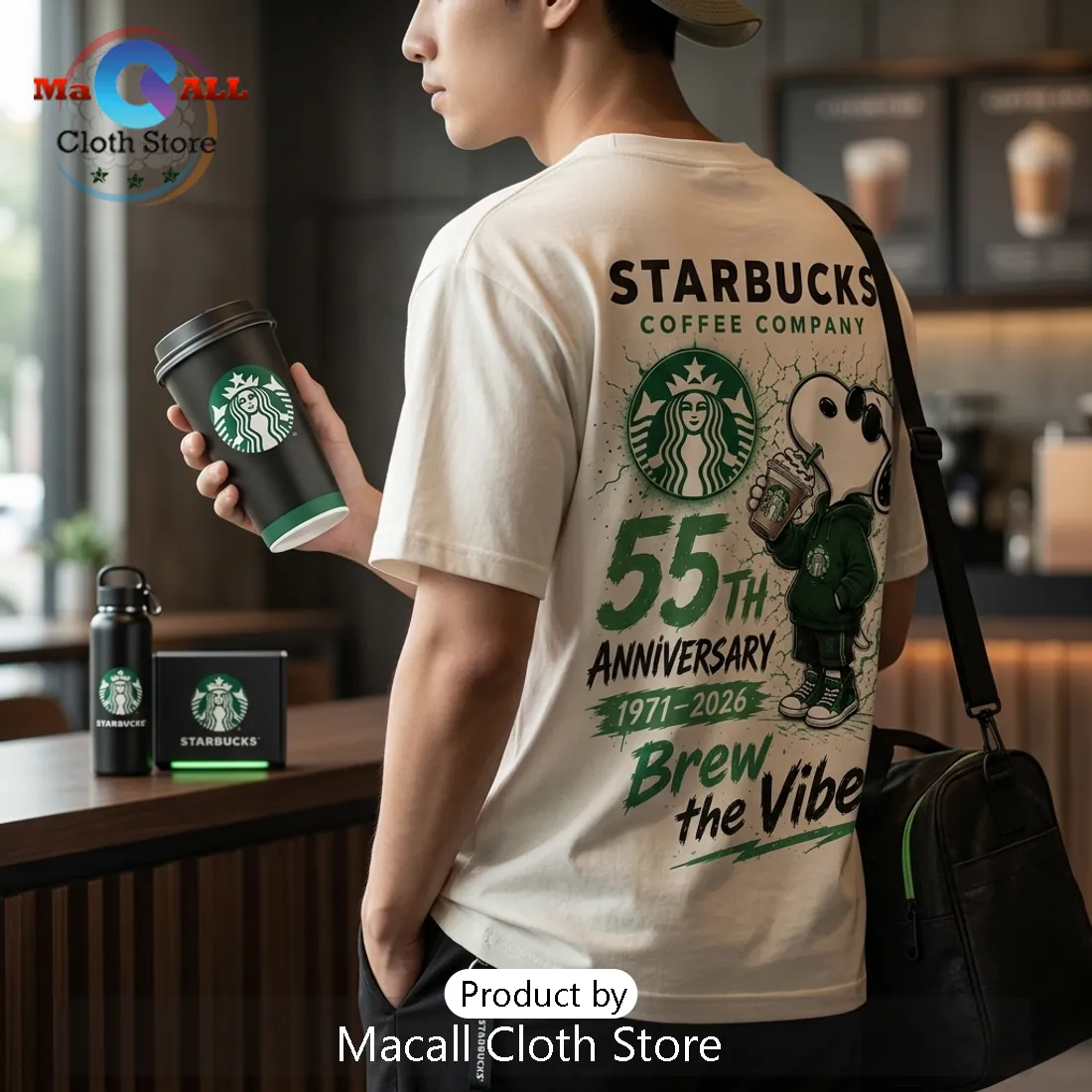 Starbucks x Snoopy 55th Anniversary White T-Shirt Starbucks x Snoopy 55th Anniversary White T-Shirt