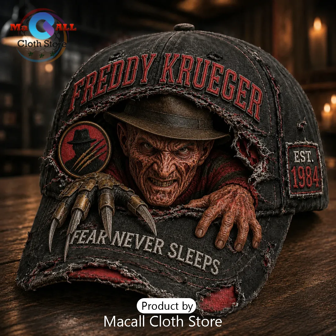 Freddy Krueger 1984 Distressed Denim Cap Freddy Krueger 1984 Distressed Denim Cap