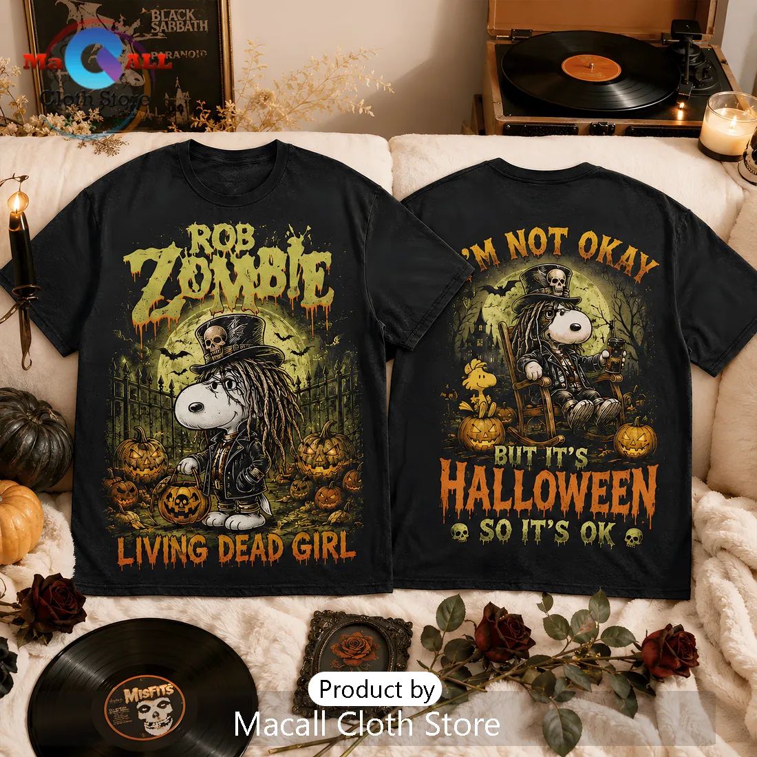 Snoopy x Rob Zombie Living Dead Girl Halloween T-Shirt Snoopy x Rob Zombie Living Dead Girl Halloween T-Shirt