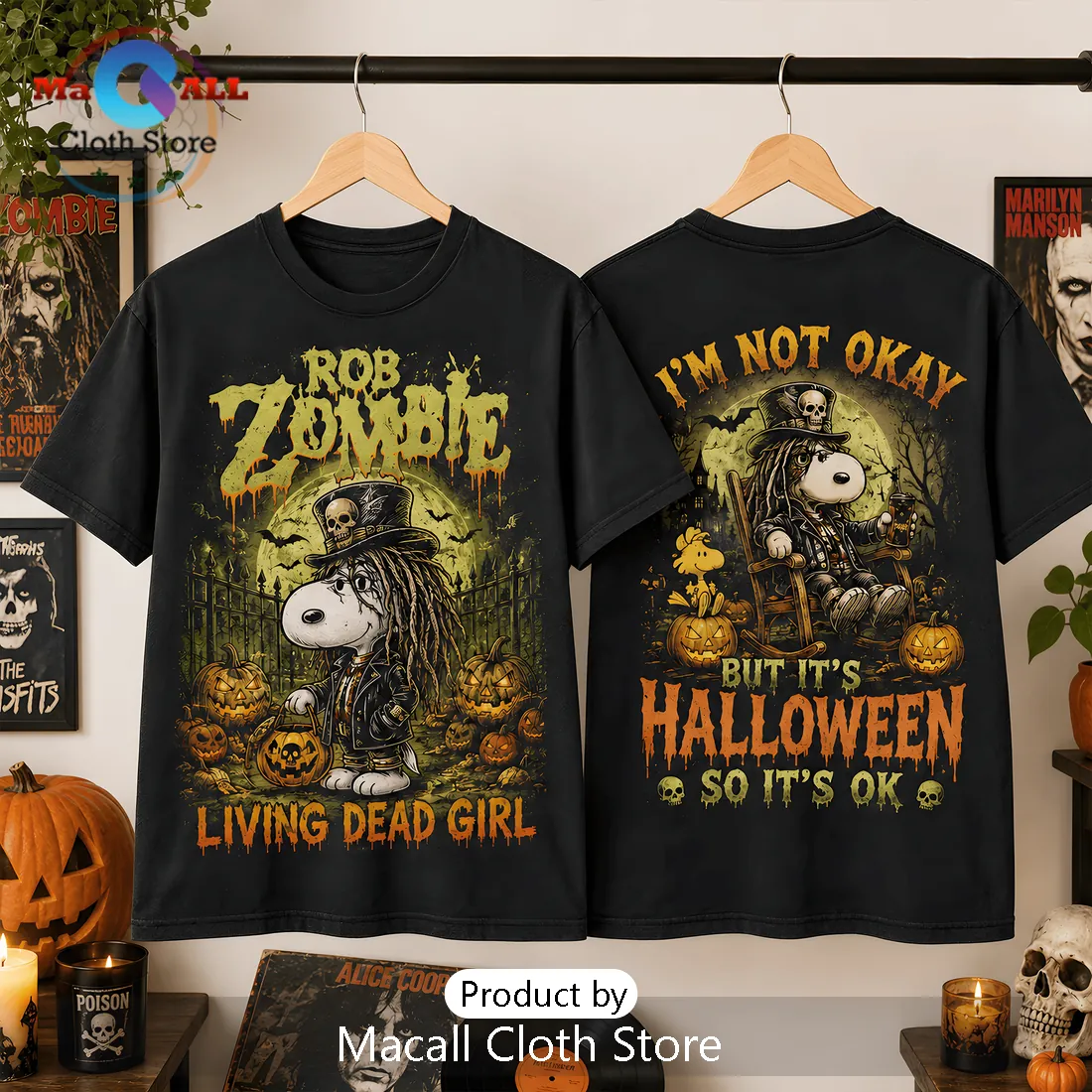 Snoopy x Rob Zombie Living Dead Girl Halloween T-Shirt Snoopy x Rob Zombie Living Dead Girl Halloween T-Shirt