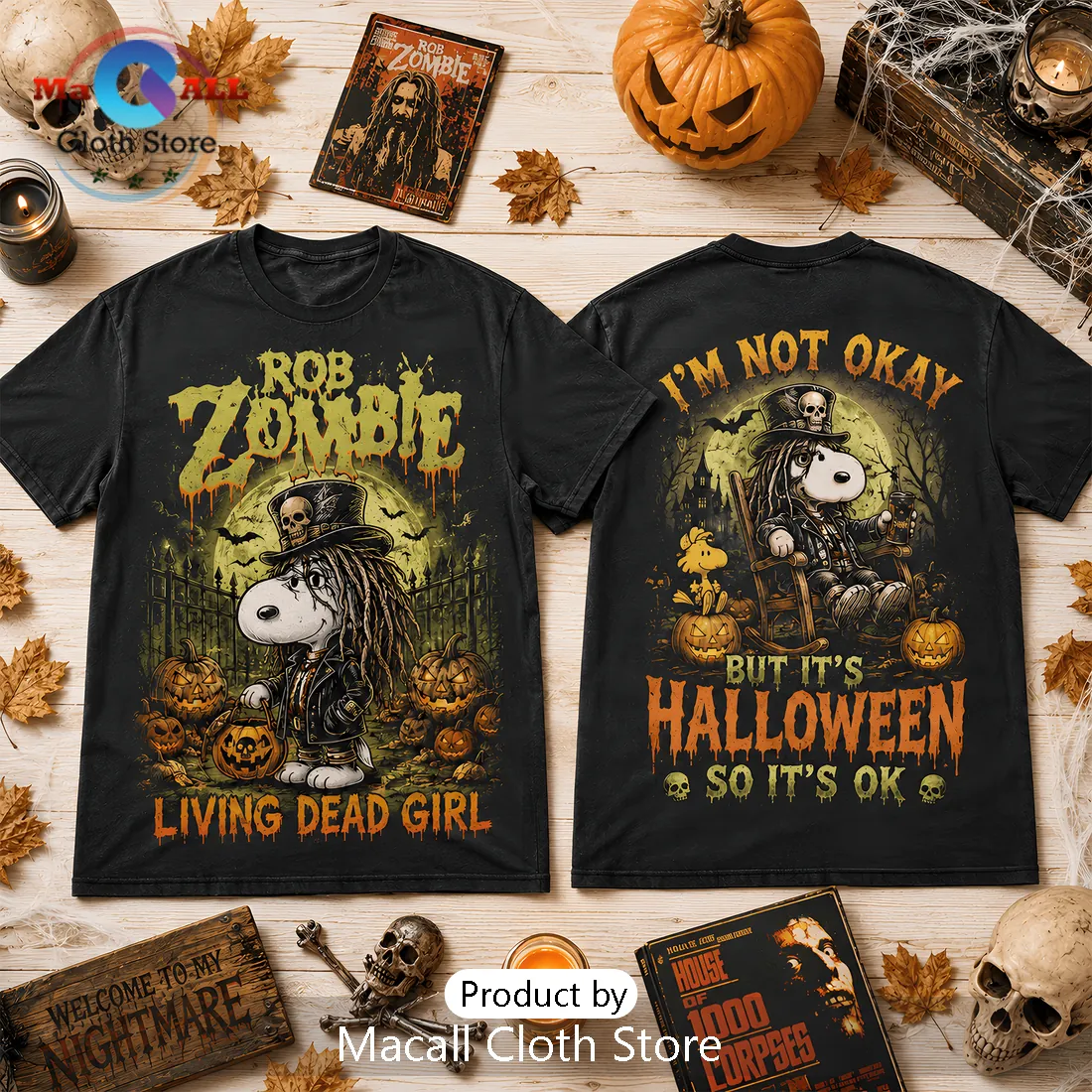 Snoopy x Rob Zombie Living Dead Girl Halloween T-Shirt Snoopy x Rob Zombie Living Dead Girl Halloween T-Shirt