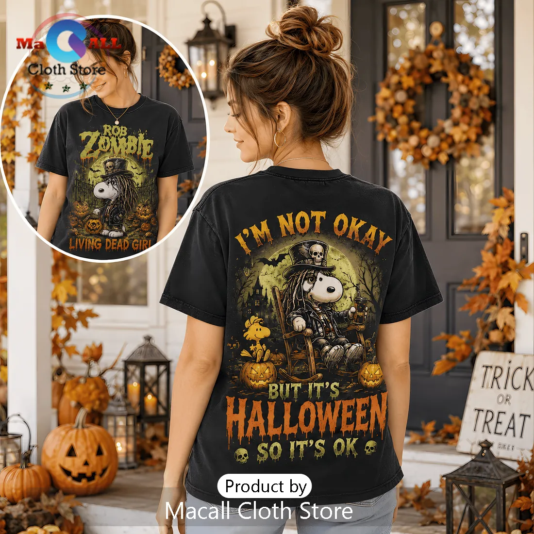 Snoopy x Rob Zombie Living Dead Girl Halloween T-Shirt Snoopy x Rob Zombie Living Dead Girl Halloween T-Shirt