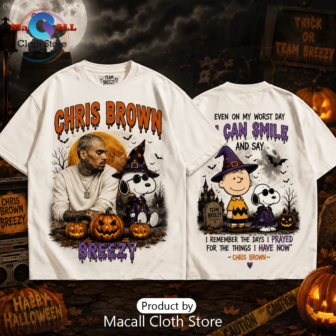 Chris Brown Snoopy Halloween 2026 T-Shirt Chris Brown Snoopy Halloween 2026 T-Shirt