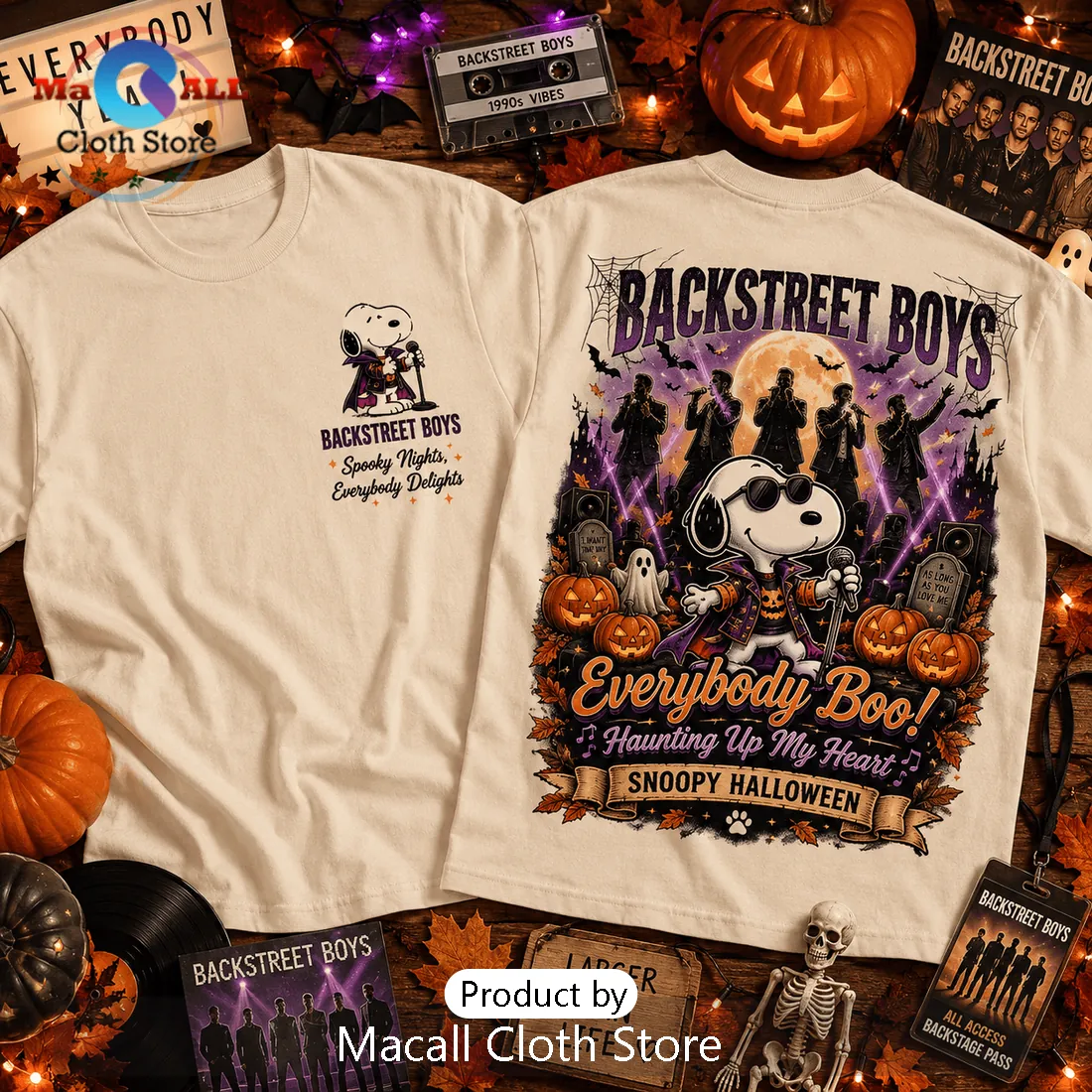 Backstreet Boys x Snoopy Everybody Boo Cream T-Shirt Backstreet Boys x Snoopy Everybody Boo Cream T-Shirt