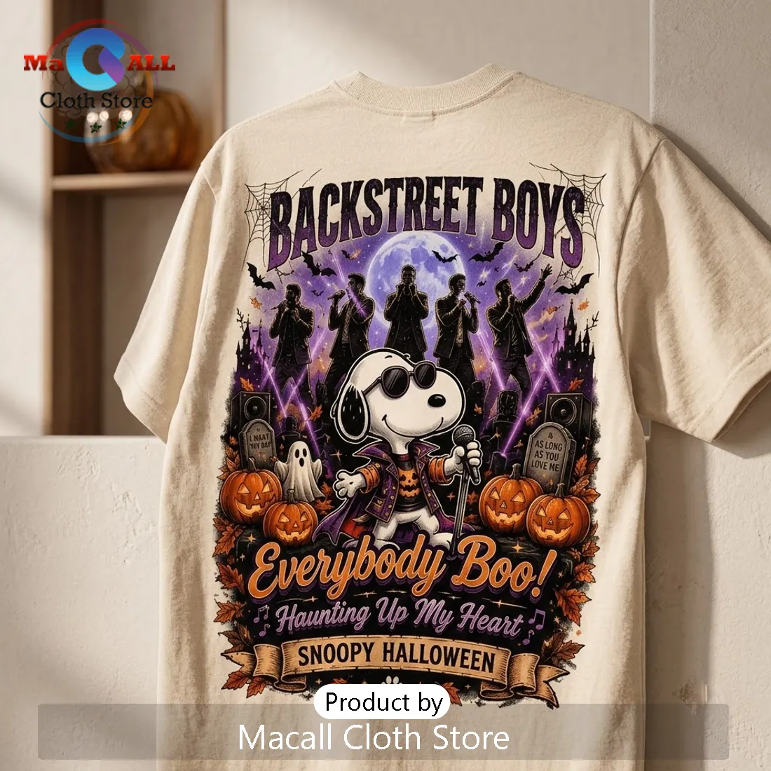 Backstreet Boys x Snoopy Everybody Boo Cream T-Shirt Backstreet Boys x Snoopy Everybody Boo Cream T-Shirt