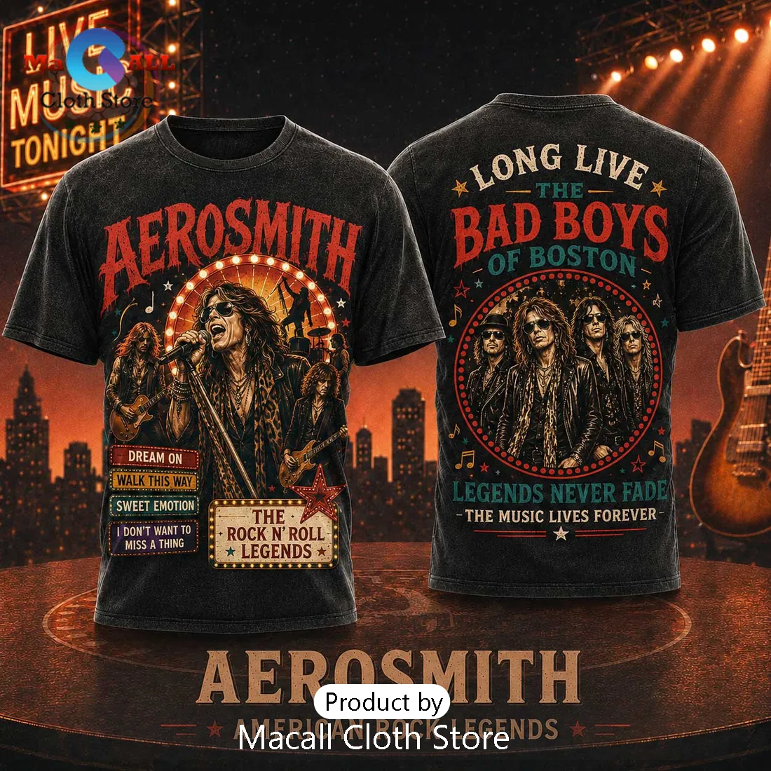 Aerosmith Bad Boys of Boston Concert T-Shirt Aerosmith Bad Boys of Boston Concert T-Shirt