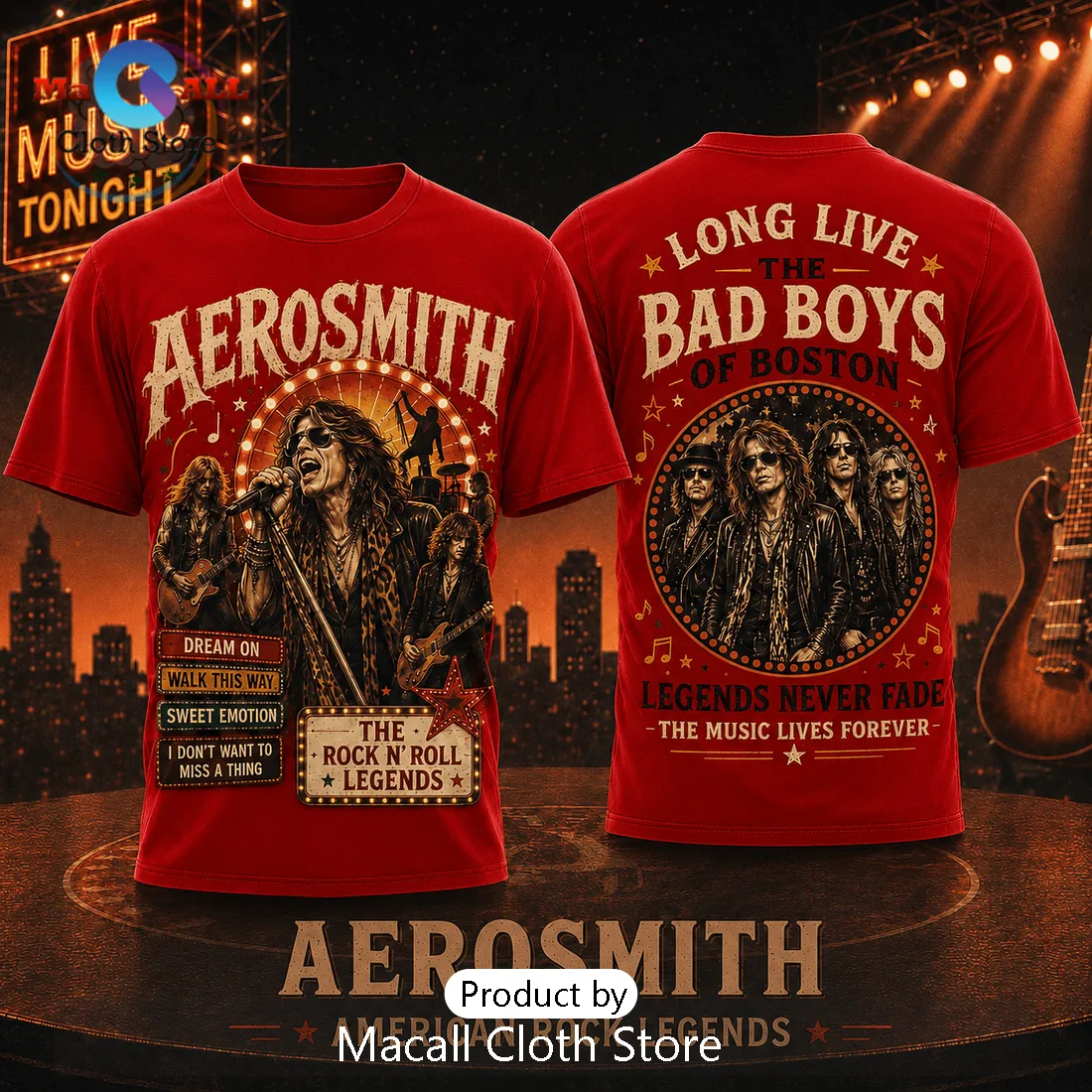 Aerosmith Bad Boys of Boston Concert T-Shirt Aerosmith Bad Boys of Boston Concert T-Shirt