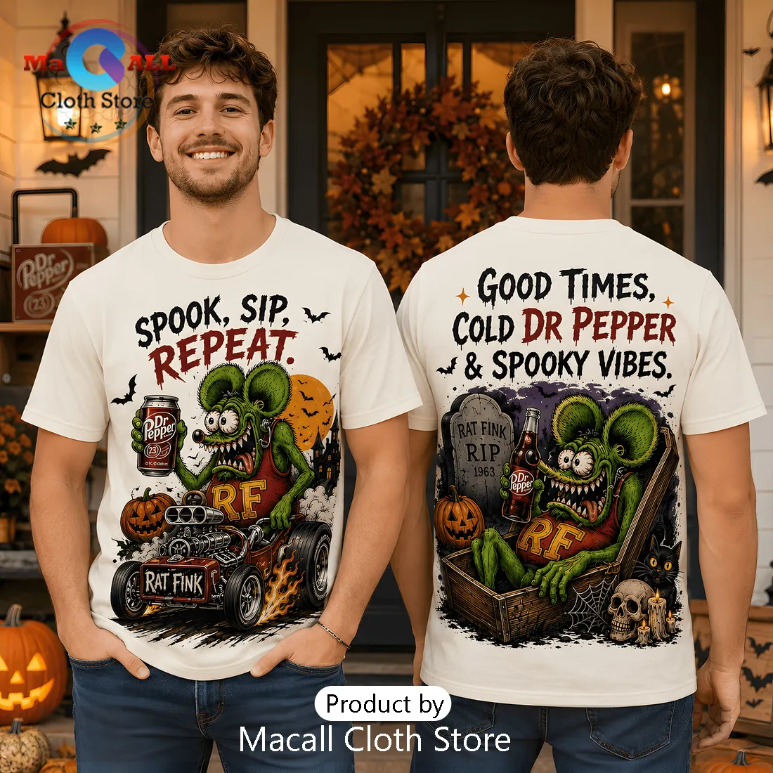 Dr Pepper Rat Fink Halloween Spooky Vibes T-Shirt Dr Pepper Rat Fink Halloween Spooky Vibes T-Shirt