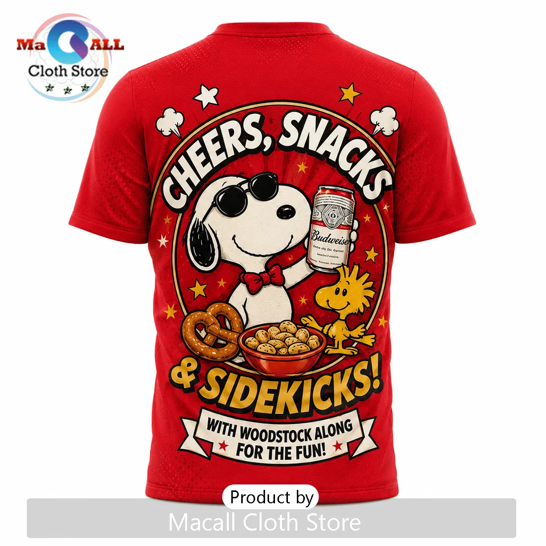 Snoopy x Budweiser Red Retro Comic T-Shirt Snoopy x Budweiser Red Retro Comic T-Shirt