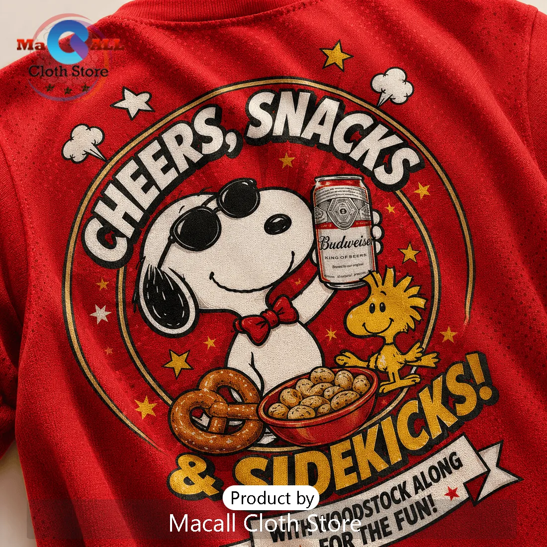 Snoopy x Budweiser Red Retro Comic T-Shirt Snoopy x Budweiser Red Retro Comic T-Shirt