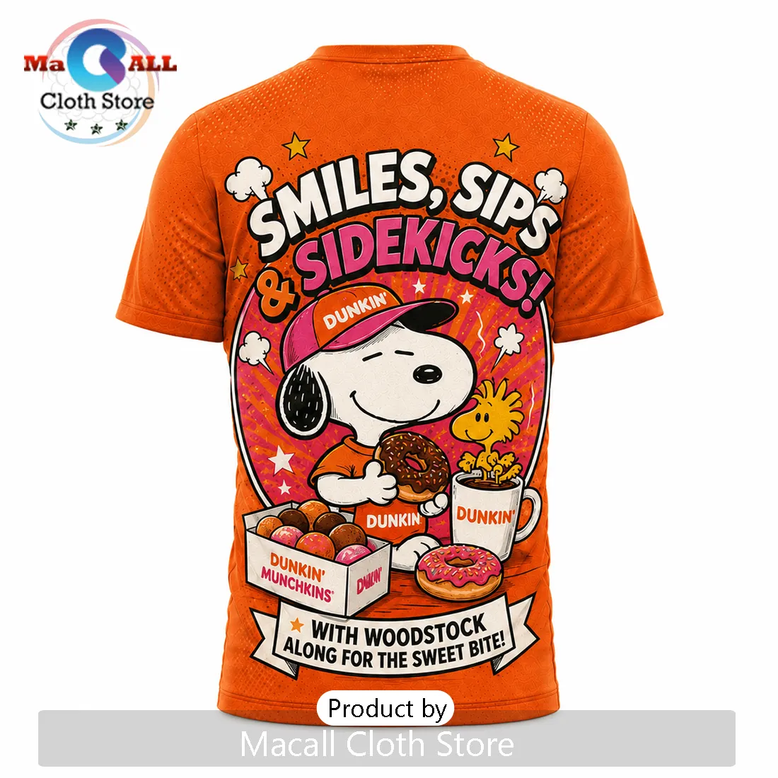 Snoopy x Dunkin Donuts Orange Retro T-Shirt Snoopy x Dunkin Donuts Orange Retro T-Shirt