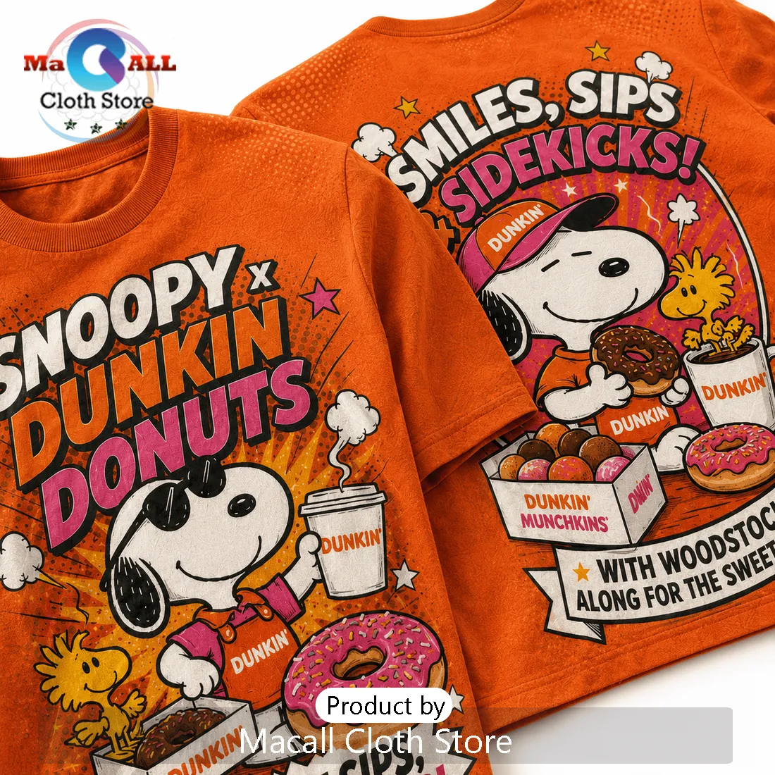 Snoopy x Dunkin Donuts Orange Retro T-Shirt Snoopy x Dunkin Donuts Orange Retro T-Shirt