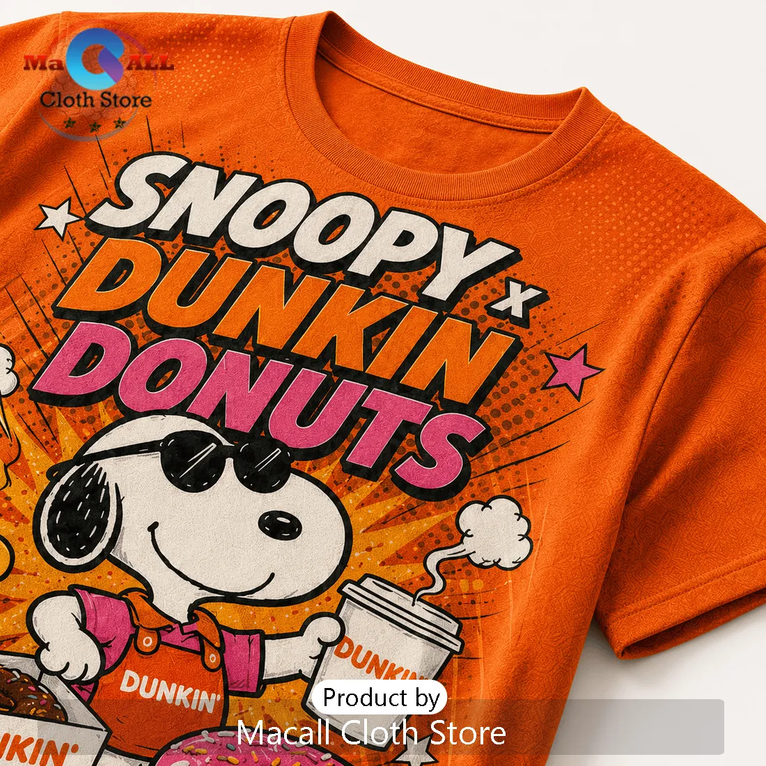 Snoopy x Dunkin Donuts Orange Retro T-Shirt Snoopy x Dunkin Donuts Orange Retro T-Shirt