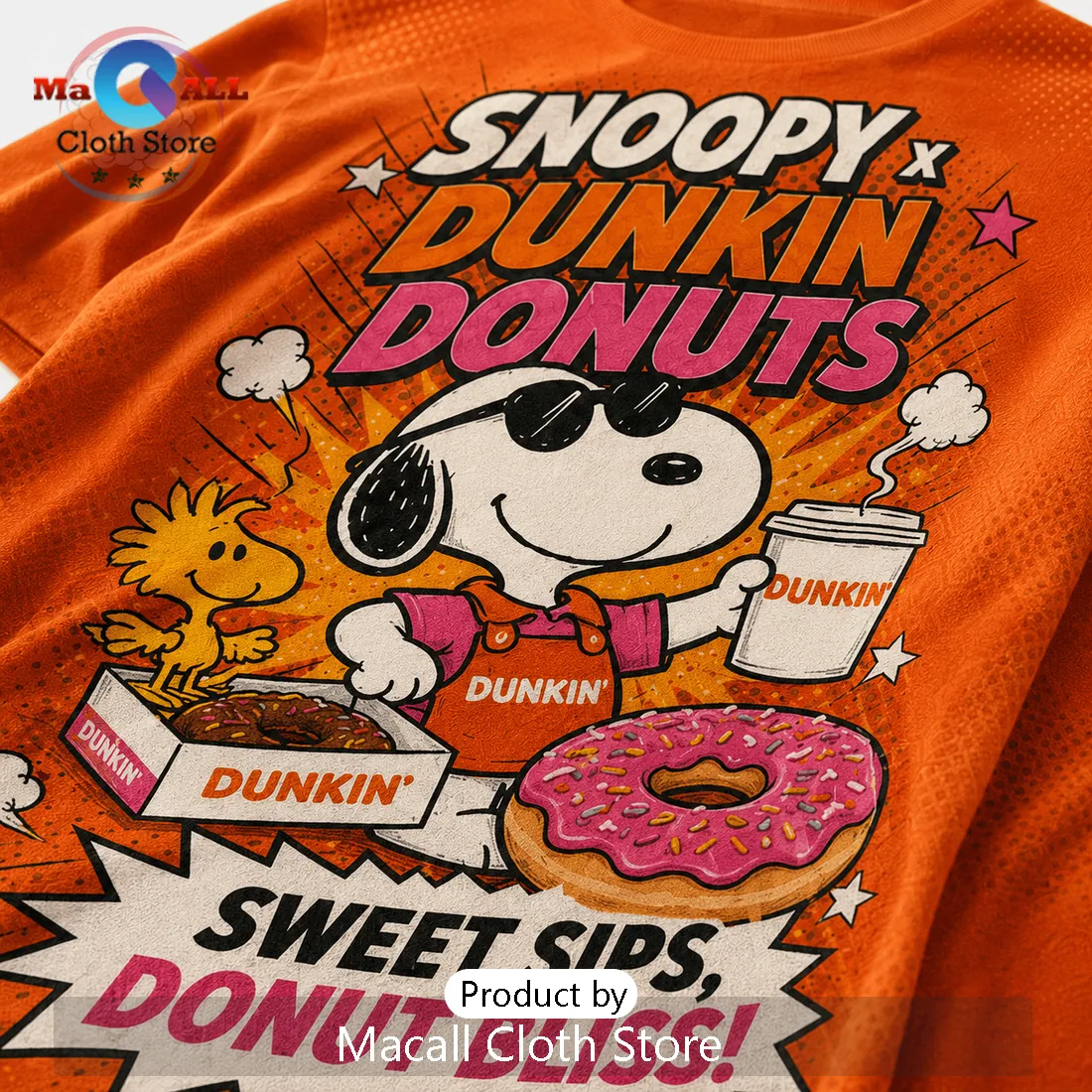 Snoopy x Dunkin Donuts Orange Retro T-Shirt Snoopy x Dunkin Donuts Orange Retro T-Shirt