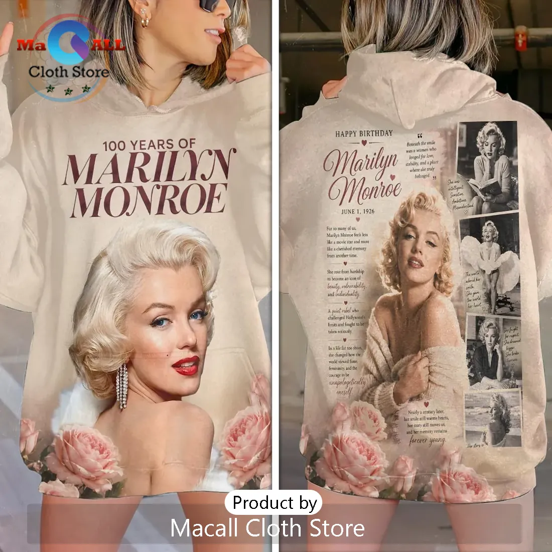 Marilyn Monroe 100th Anniversary Rose T-Shirt Marilyn Monroe 100th Anniversary Rose T-Shirt