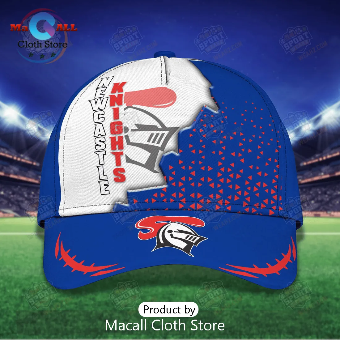 Newcastle Knights Mascot Blue Red Baseball Cap Newcastle Knights Mascot Blue Red Baseball Cap
