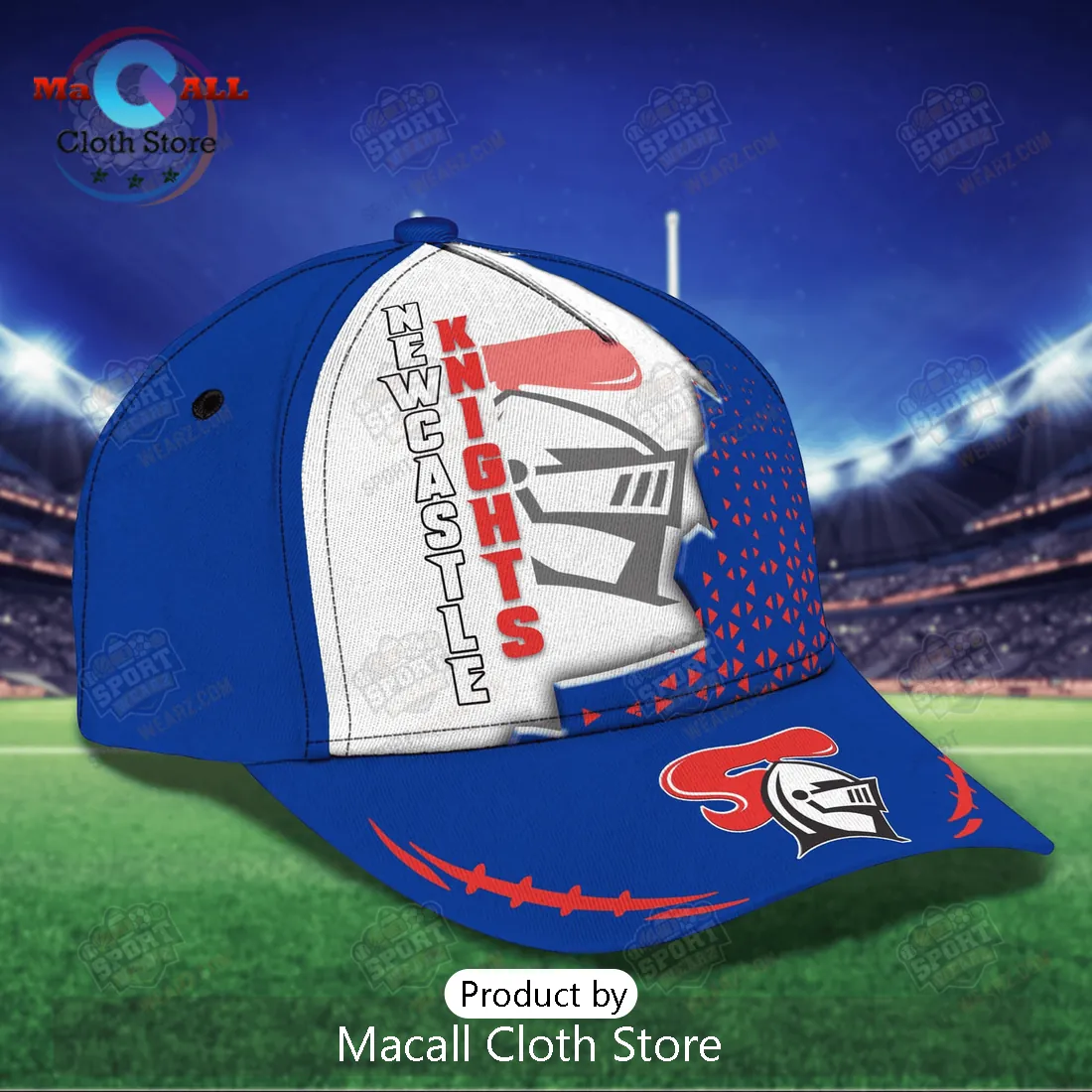 Newcastle Knights Mascot Blue Red Baseball Cap Newcastle Knights Mascot Blue Red Baseball Cap