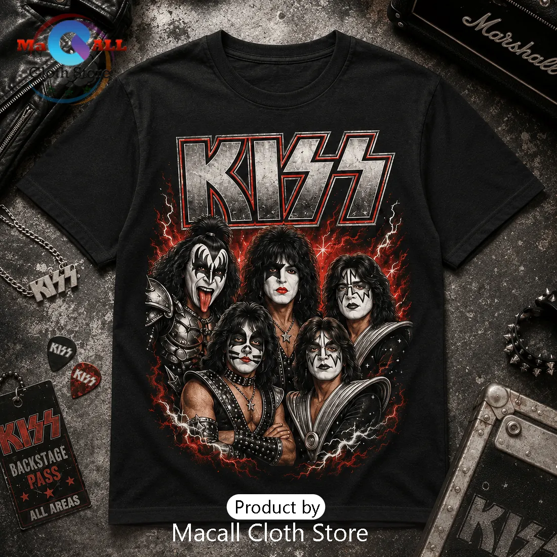 KISS Band Rock And Roll All Night Black T-Shirt KISS Band Rock And Roll All Night Black T-Shirt
