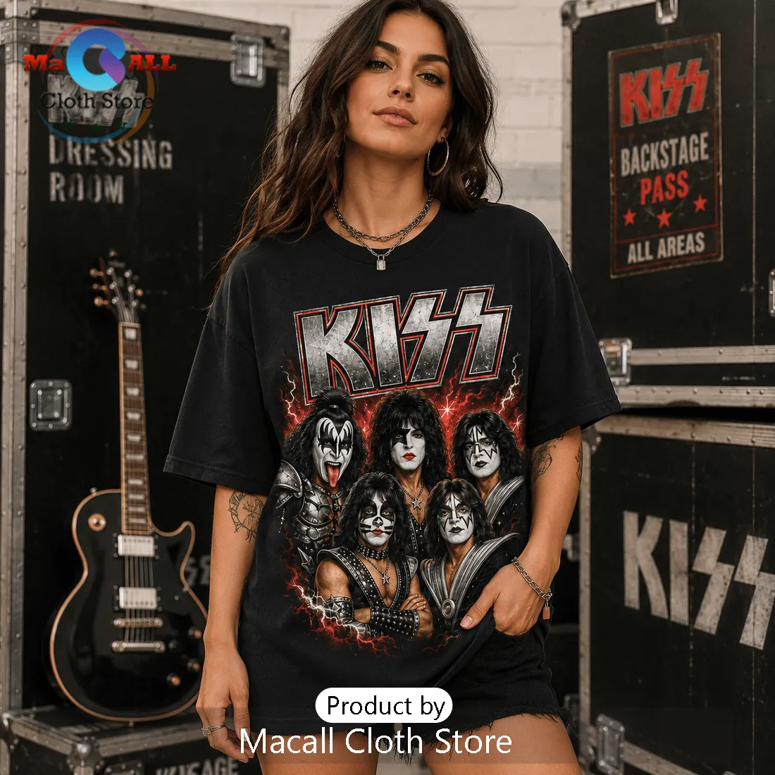 KISS Band Rock And Roll All Night Black T-Shirt KISS Band Rock And Roll All Night Black T-Shirt
