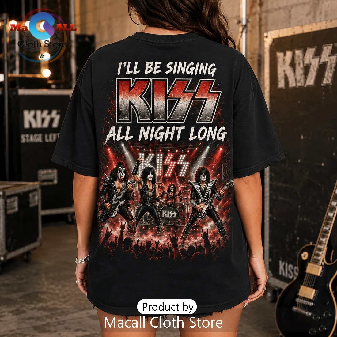 KISS Band Rock And Roll All Night Black T-Shirt KISS Band Rock And Roll All Night Black T-Shirt