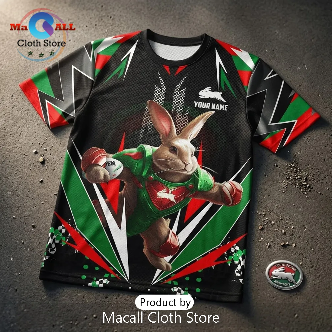 South Sydney Rabbitohs Rugby Mascot T-Shirt South Sydney Rabbitohs Rugby Mascot T-Shirt