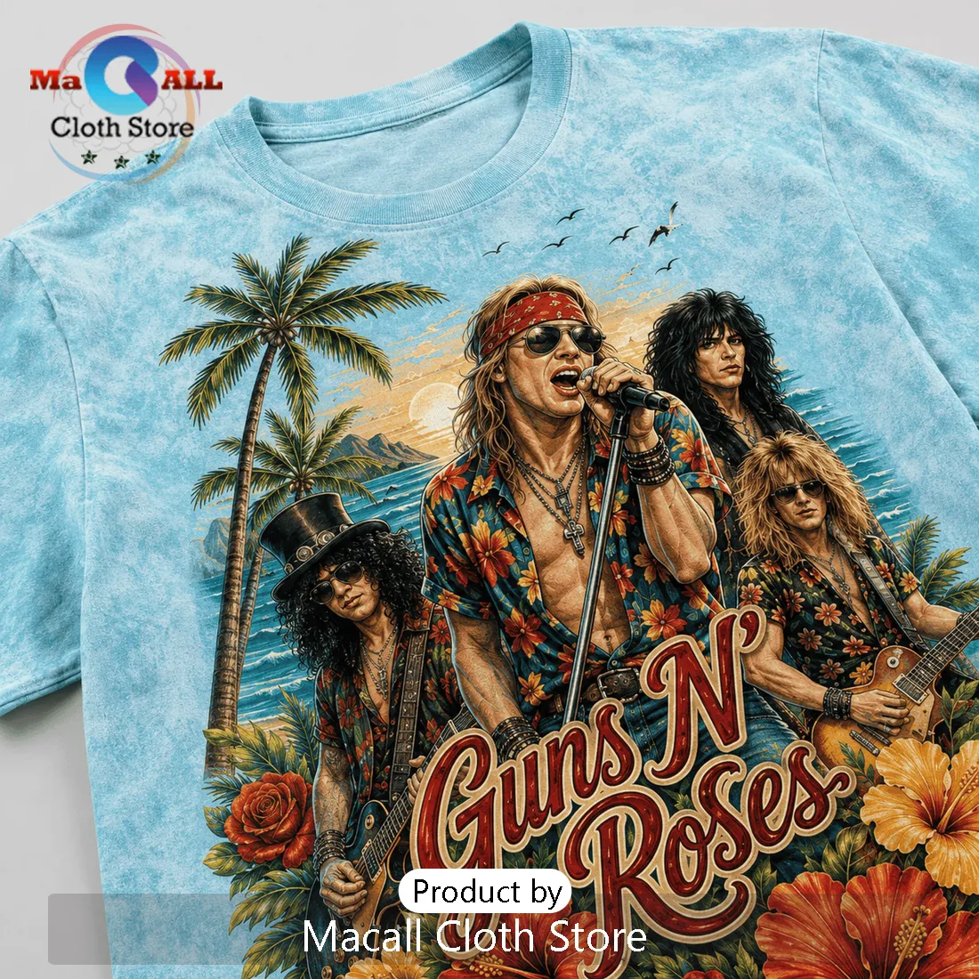 Guns N Roses Tropical Pattern Limited Edition T-Shirt Guns N Roses Tropical Pattern Limited Edition T-Shirt