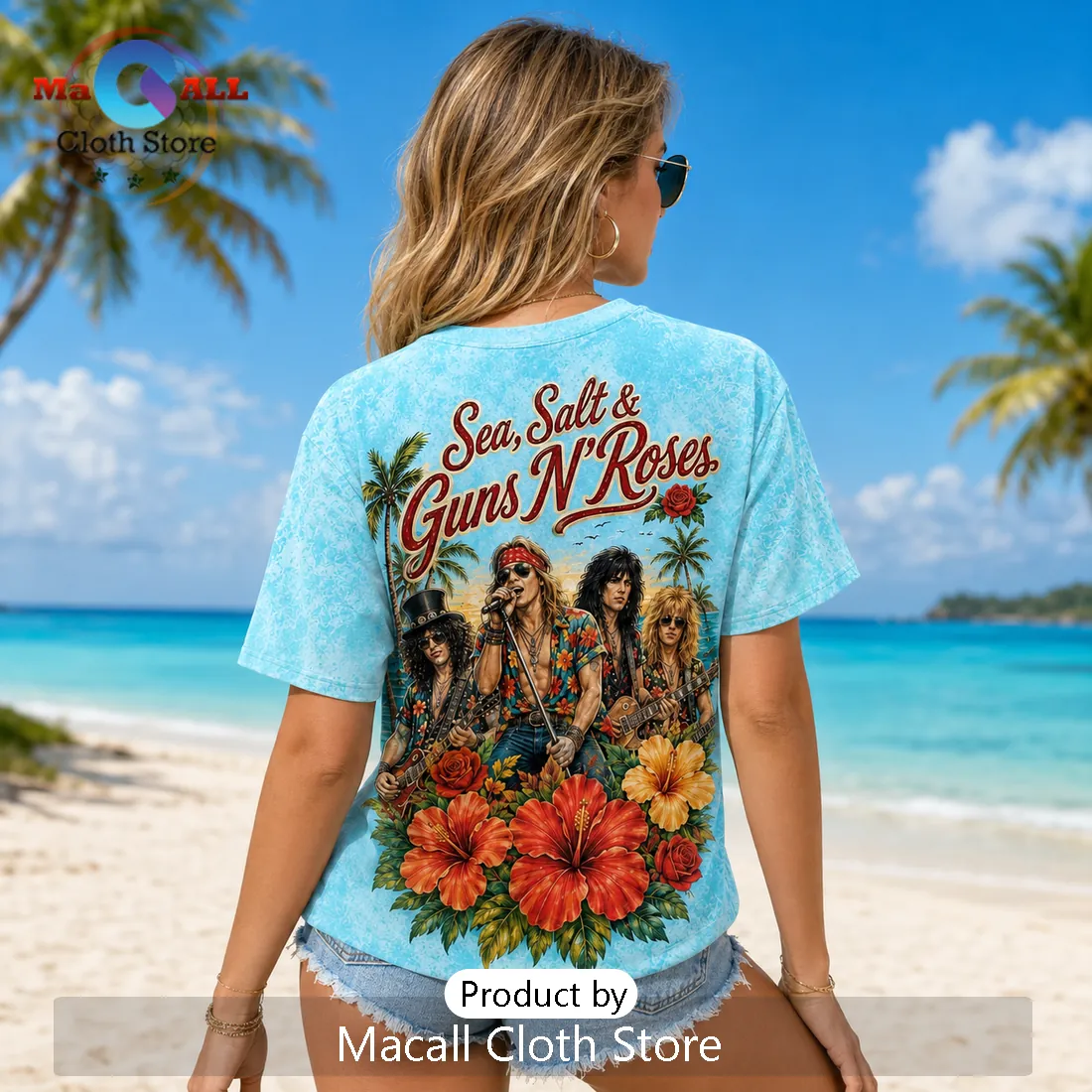 Guns N Roses Tropical Pattern Limited Edition T-Shirt Guns N Roses Tropical Pattern Limited Edition T-Shirt