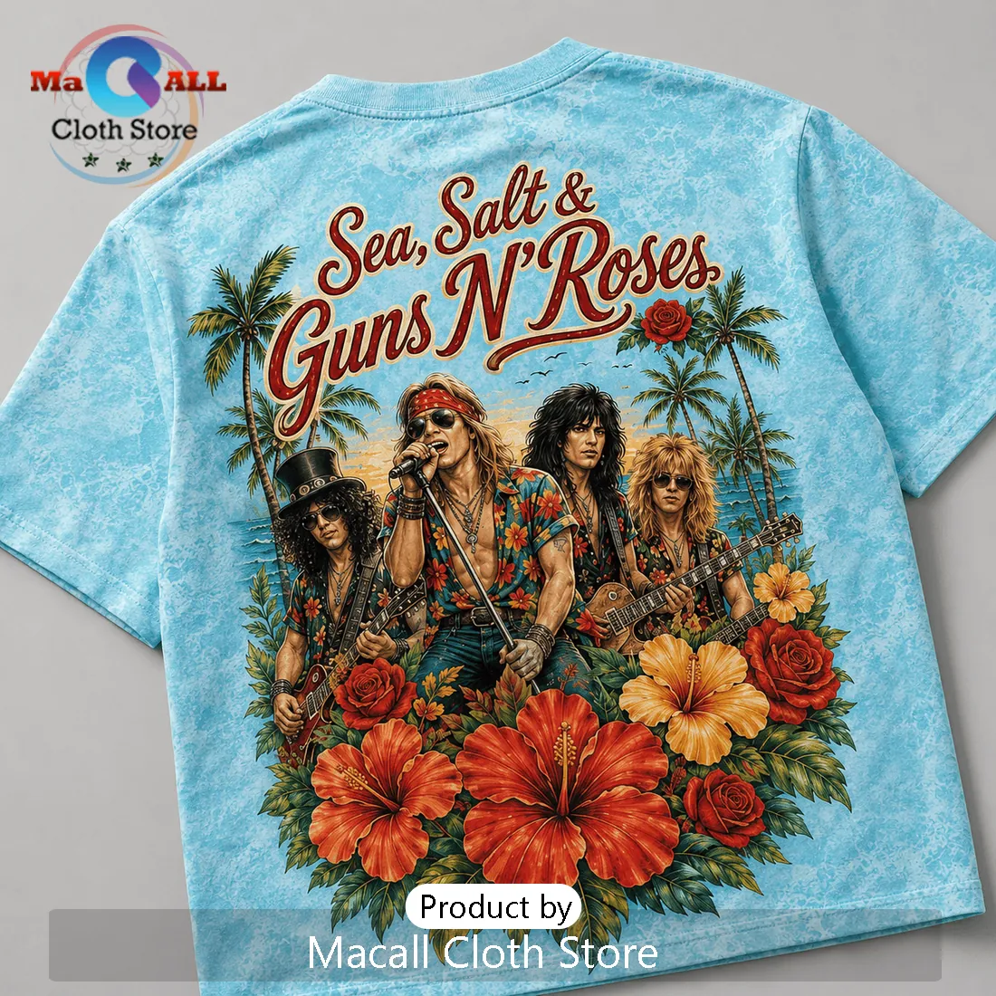 Guns N Roses Tropical Pattern Limited Edition T-Shirt Guns N Roses Tropical Pattern Limited Edition T-Shirt