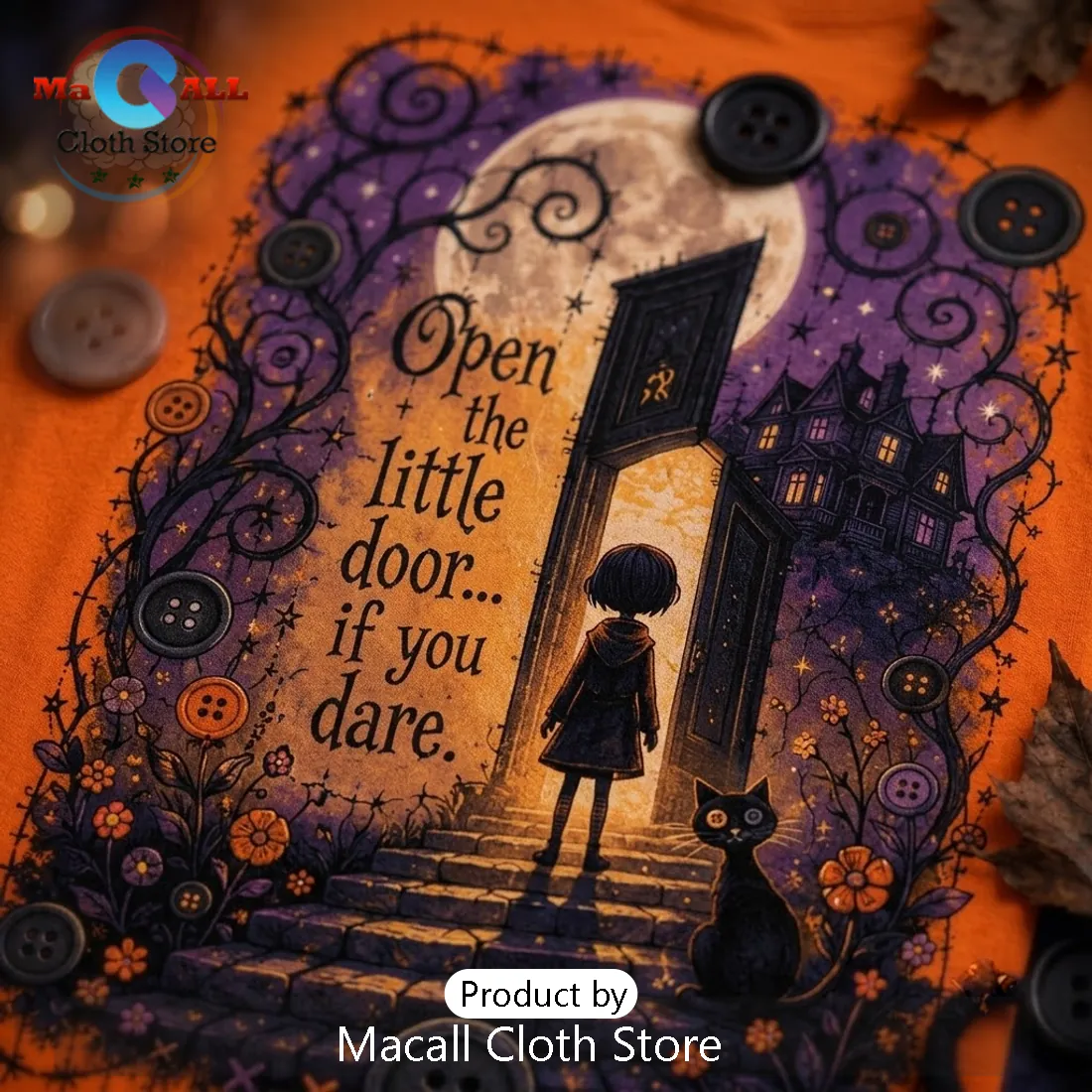 Coraline Open the Little Door Orange T-Shirt