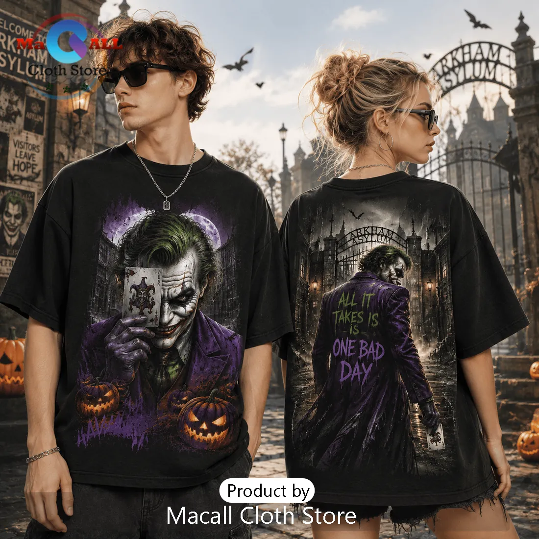 2026 Joker Arkham Asylum Halloween T-Shirt 2026 Joker Arkham Asylum Halloween T-Shirt