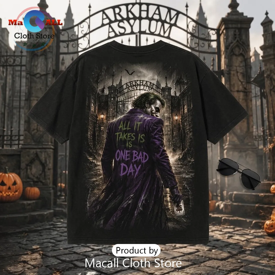 2026 Joker Arkham Asylum Halloween T-Shirt 2026 Joker Arkham Asylum Halloween T-Shirt