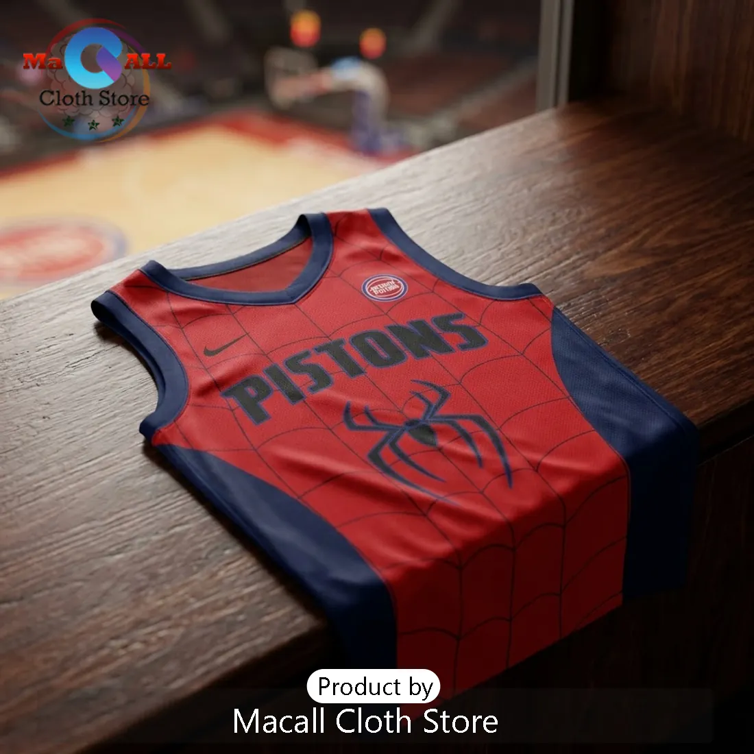 Spider-Man x Detroit Pistons 2026 Red Basketball Jersey
