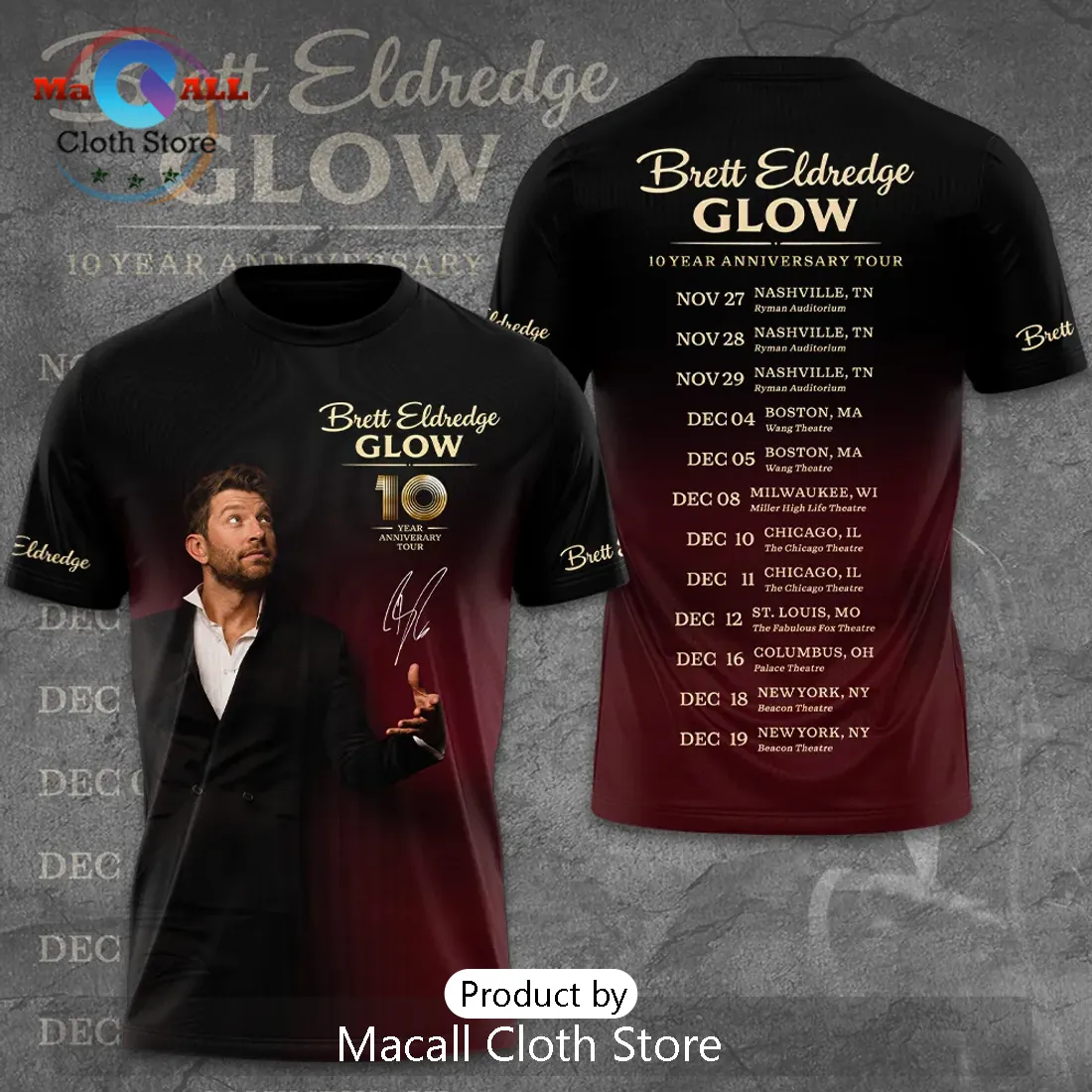 Brett Eldredge Glow 10th Anniversary Tour Hoodie Brett Eldredge Glow 10th Anniversary Tour Hoodie