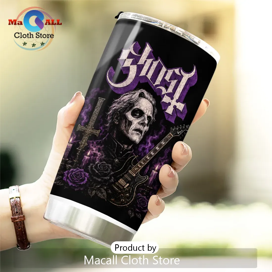 Ghost Band Ritual Quote Purple Stainless Steel Tumbler Ghost Band Ritual Quote Purple Stainless Steel Tumbler