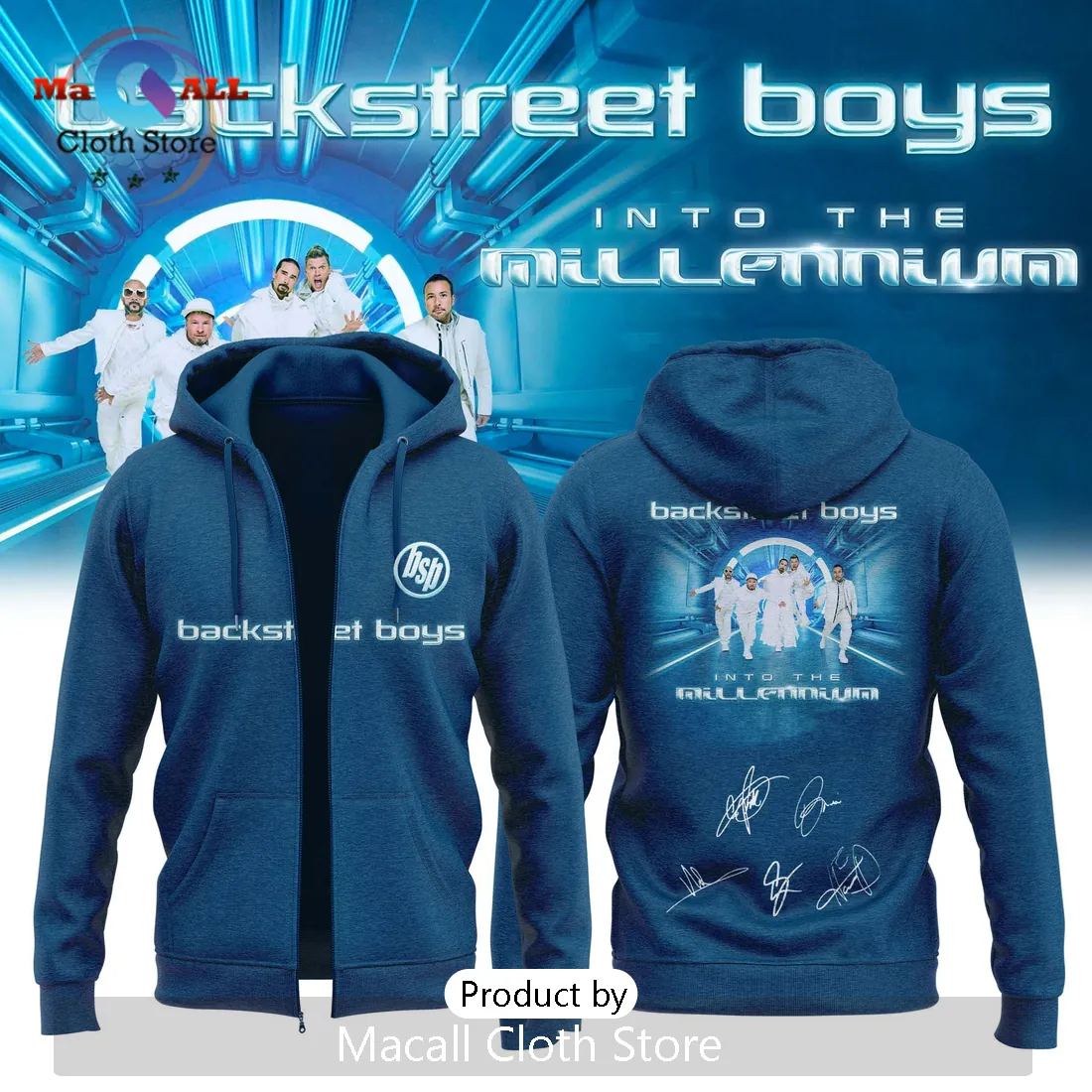 Backstreet Boys Into The Millennium Blue Signature Hoodie Backstreet Boys Into The Millennium Blue Signature Hoodie