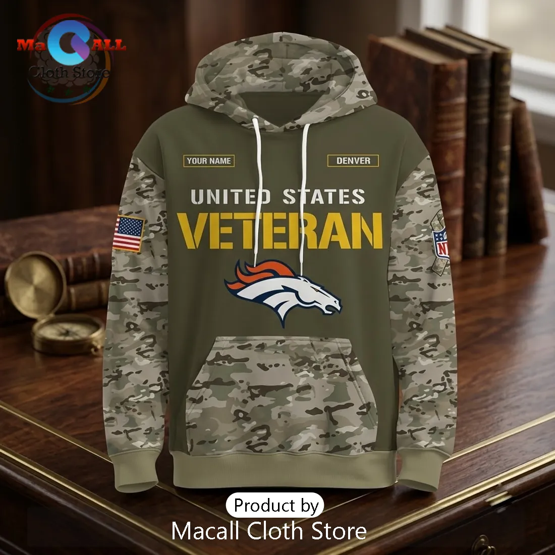 Denver Broncos Veteran Salute to Service Camo Hoodie Denver Broncos Veteran Salute to Service Camo Hoodie