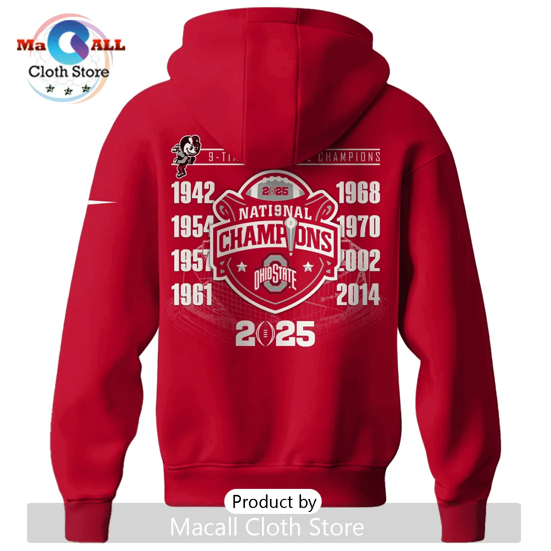Ohio State Buckeyes 2025 National Champions Pullover Hoodie Ohio State Buckeyes 2025 National Champions Pullover Hoodie