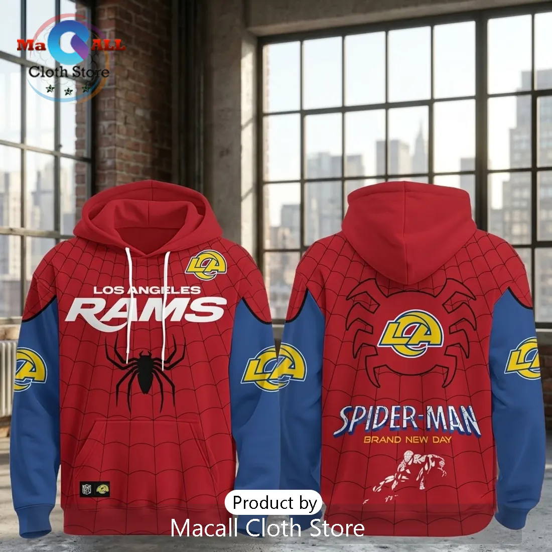 Los Angeles Rams x Spider-Man Marvel Hoodie Los Angeles Rams x Spider-Man Marvel Hoodie