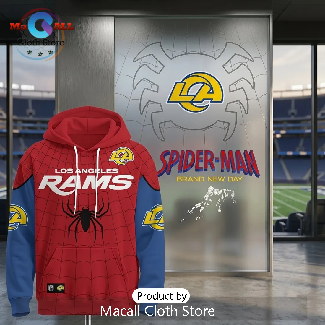 Los Angeles Rams x Spider-Man Marvel Hoodie Los Angeles Rams x Spider-Man Marvel Hoodie