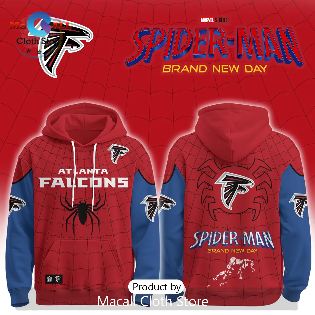 Atlanta Falcons x Spider-Man Marvel Hoodie Atlanta Falcons x Spider-Man Marvel Hoodie