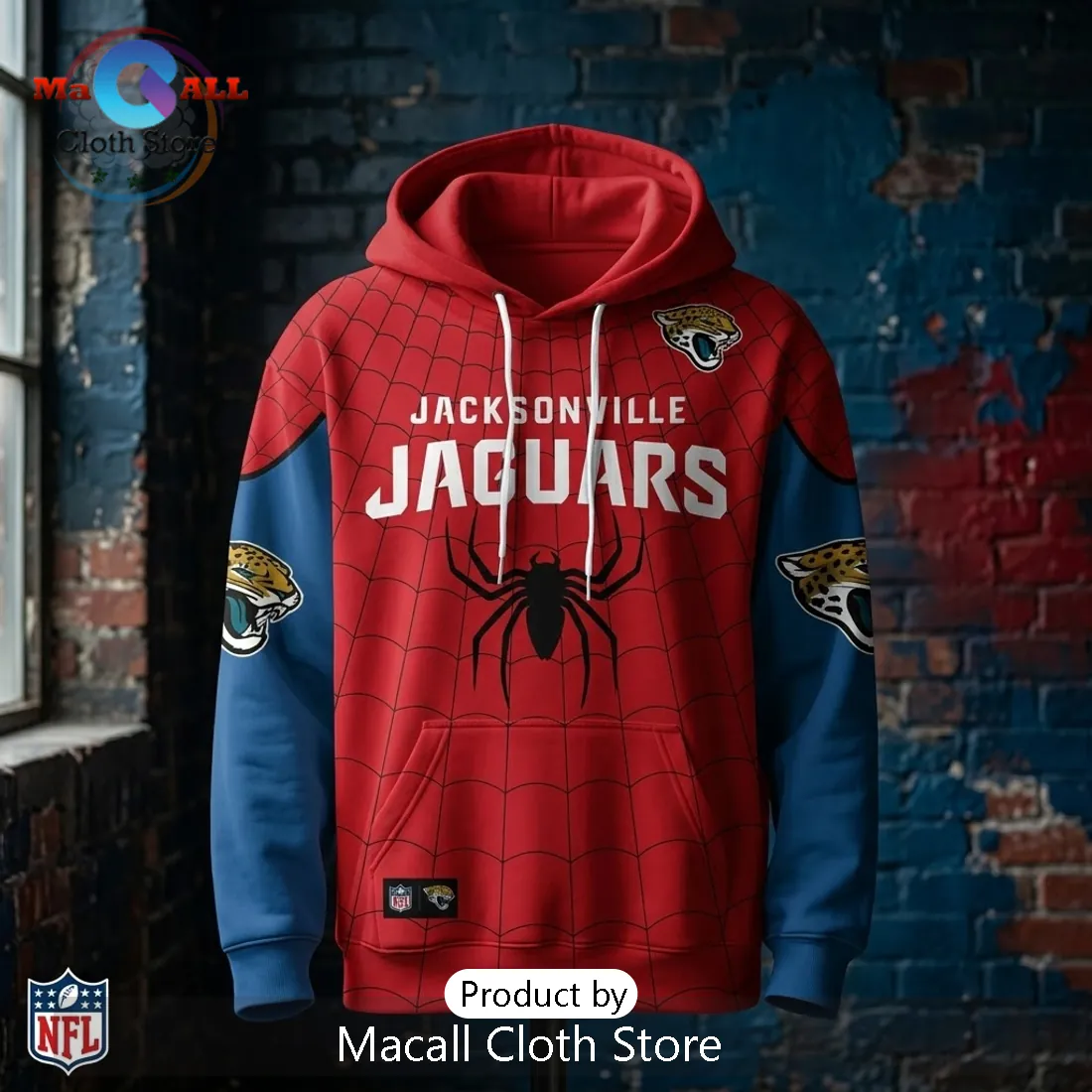 Jacksonville Jaguars x Spider-Man Marvel Hoodie Jacksonville Jaguars x Spider-Man Marvel Hoodie