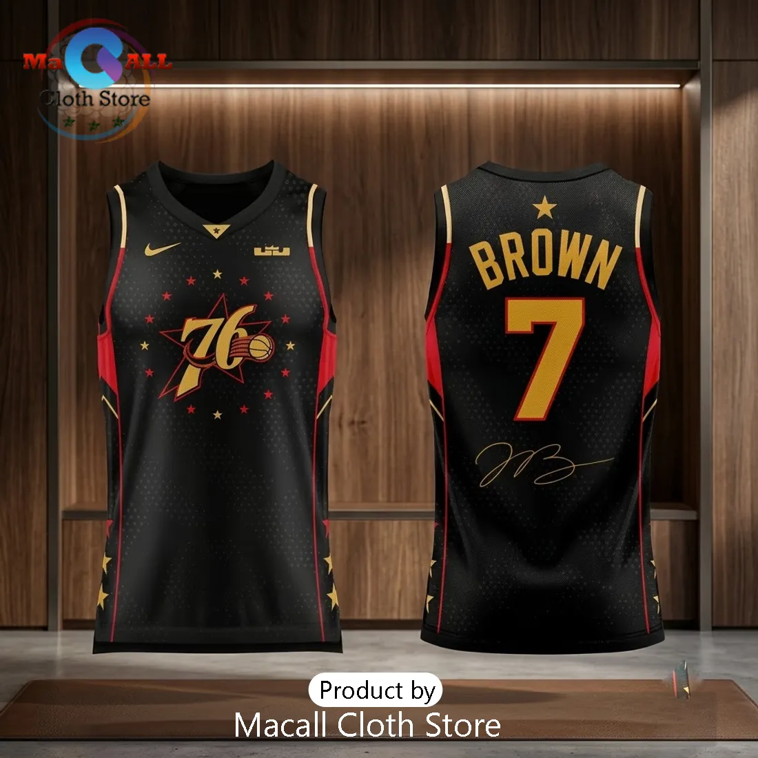 Philadelphia 76ers Jaylen Brown 2026 Exclusive Black Jersey Philadelphia 76ers Jaylen Brown 2026 Exclusive Black Jersey