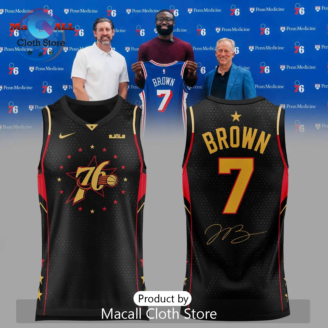 Philadelphia 76ers Jaylen Brown 2026 Exclusive Black Jersey Philadelphia 76ers Jaylen Brown 2026 Exclusive Black Jersey