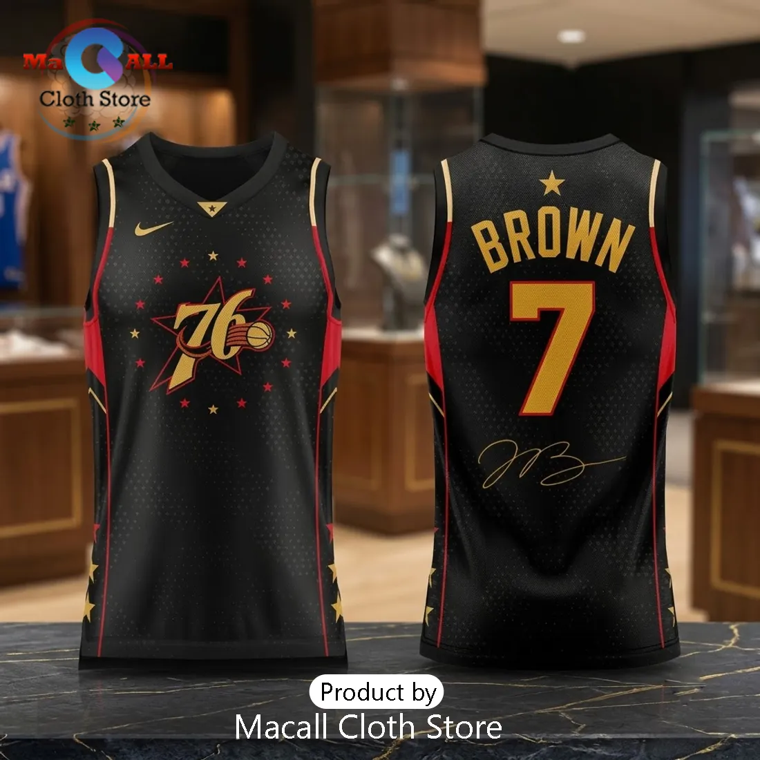 Philadelphia 76ers Jaylen Brown 2026 Exclusive Black Jersey Philadelphia 76ers Jaylen Brown 2026 Exclusive Black Jersey